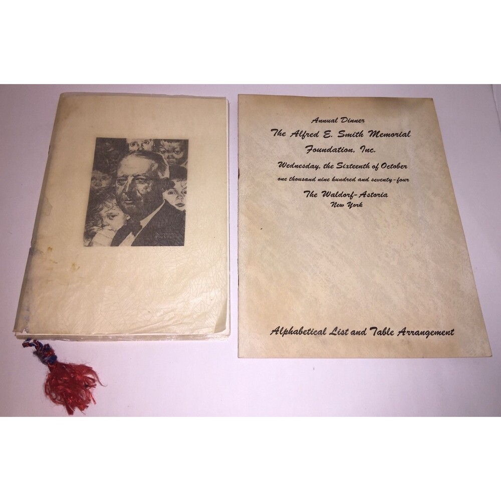 Alfred E Smith Dinner 1974 Program & Seating Henry Kissinger Kate Smith ESTATE